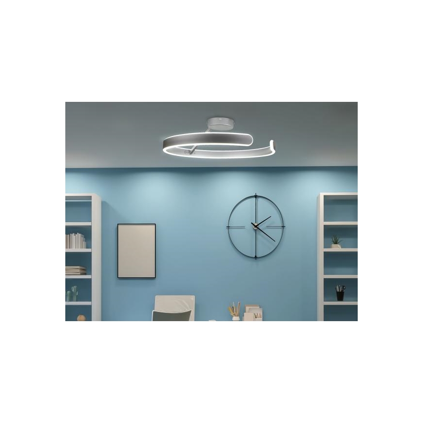 Dimbar LED ytmonterad ljuskrona LED/72W/230V 3000-6500K matt krom + fjärrkontroll