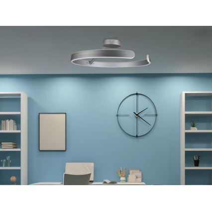 Dimbar LED ytmonterad ljuskrona LED/72W/230V 3000-6500K matt krom + fjärrkontroll