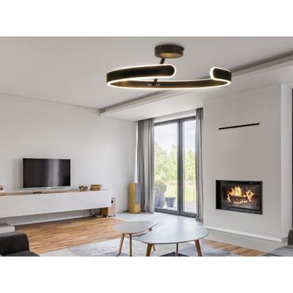 Dimbar LED ytmonterad ljuskrona LED/72W/230V 3000-6500K svart + fjärrkontroll