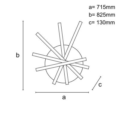 Dimbar LED ytmonterad ljuskrona LED/75W/230V 3000-6500K + fjärrkontroll
