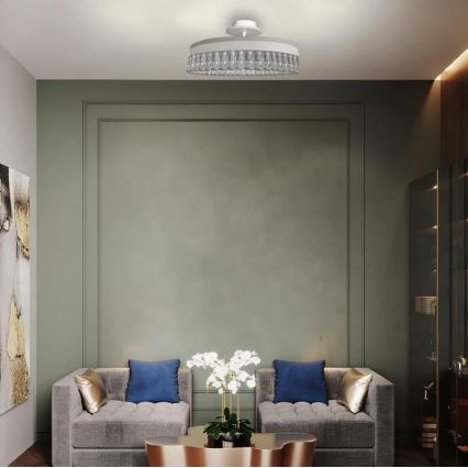 LED Ljusreglerad kristall fäst ljuskrona LED/75W/230V 3000-6500K vit + fjärrkontroll