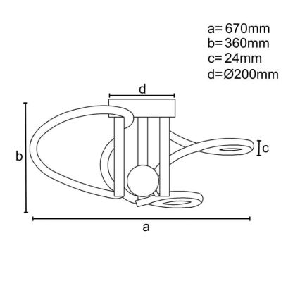 Dimbar LED ytmonterad ljuskrona LED/80W/230V 3000-6500K + fjärrkontroll