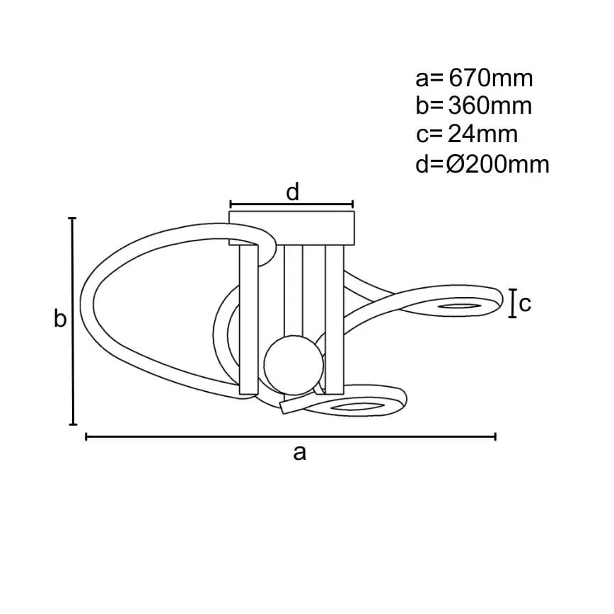 Dimbar LED ytmonterad ljuskrona LED/80W/230V 3000-6500K + fjärrkontroll