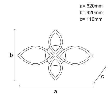 Dimbar LED ytmonterad ljuskrona LED/95W/230V 3000-6500K + fjärrkontroll