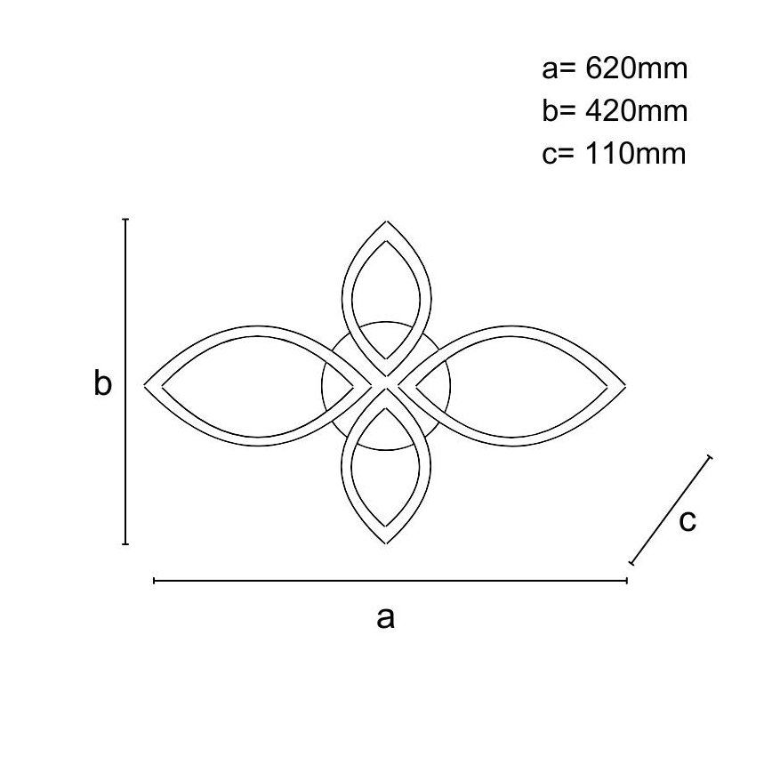 Dimbar LED ytmonterad ljuskrona LED/95W/230V 3000-6500K + fjärrkontroll