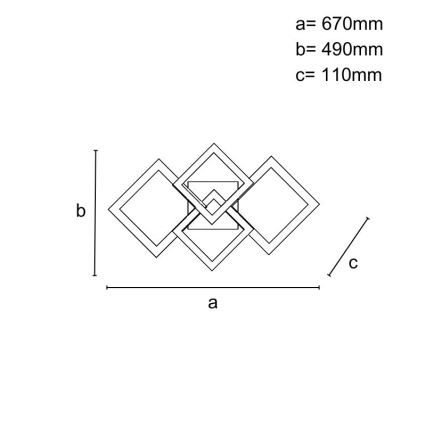 Dimbar LED ytmonterad ljuskrona LED/95W/230V 3000-6500K + fjärrkontroll