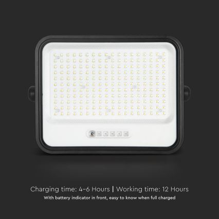 Dimbar LED-solcellsreflektor LED/400W/3,2V 2000-8000K IP65 20000 mAh svart + fjärrkontroll