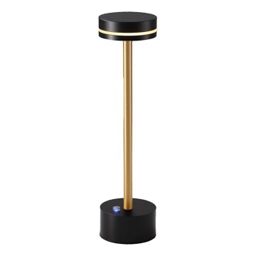 Dimbar uppladdningsbar LED-bordslampa SAM LED/5W/5V svart/guld