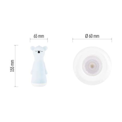 Dimbar uppladdningsbar LED-ficklampa för barn, 3,7 V, 1200 mAh