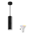 Dimbara LED RGBW badrumspendel på kabel TURYN 1xGU10/6,5W/230V 2700-6500K Wi-Fi IP44 svart