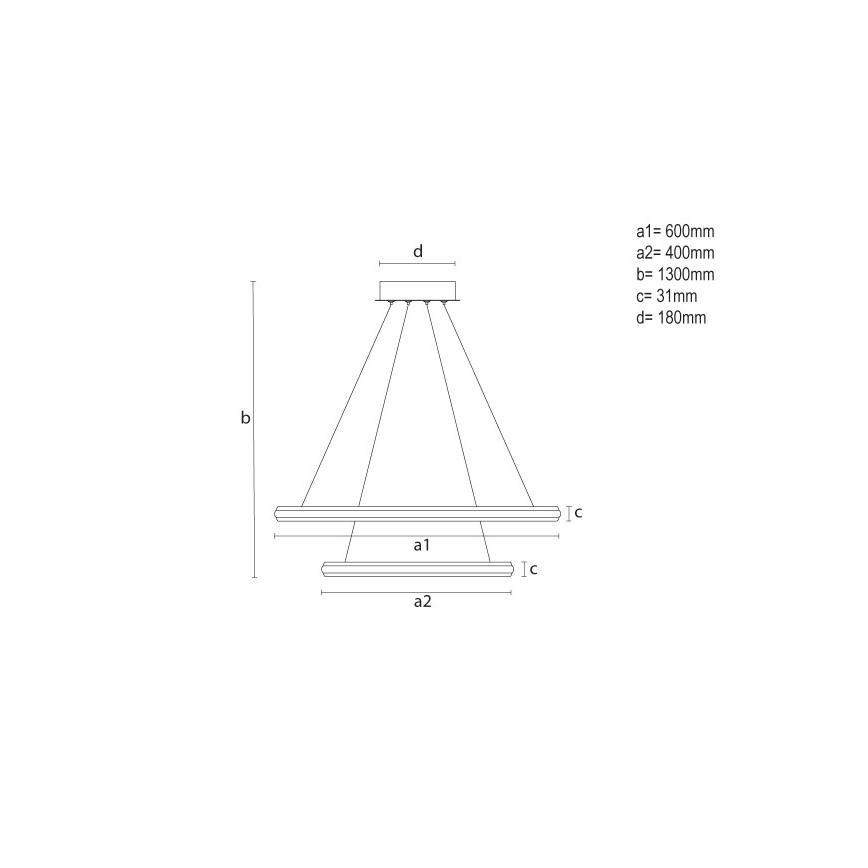 Dimbar LED-pendellampa på kabel LED/90W/230V 3000-6500K Ø 60 cm + fjärrkontroll