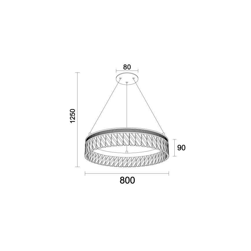 LED-dimbar kristallkrona på vajer THALIA LED/55W/230V 3000-6000K diam. 80 cm + fjärrkontroll