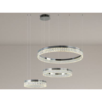 LED Dimmbar kristallkrona på vajer THALIA LED/120W/230V 3000-6000K + fjärrkontroll