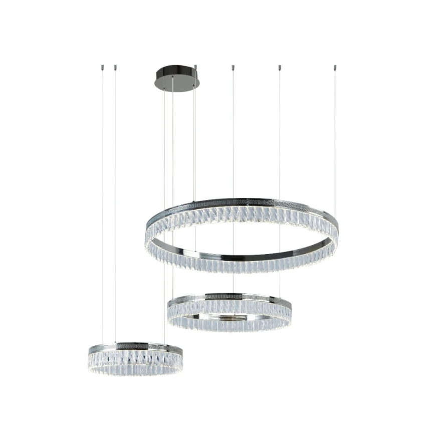 LED Dimmbar kristallkrona på vajer THALIA LED/120W/230V 3000-6000K + fjärrkontroll