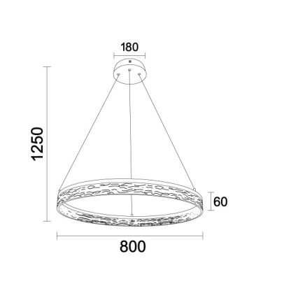 Dimbart LED-pendellampa ALIANZ LED/60W/230V 3000-6000K Ø 80 cm + fjärrkontroll