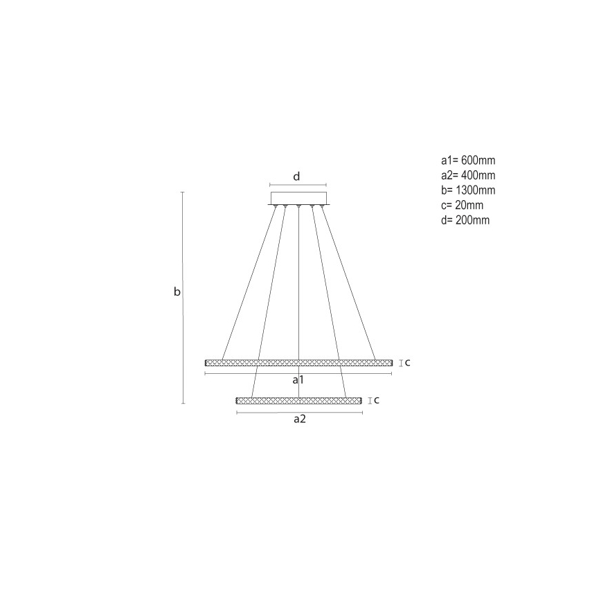 Dimmbar LED-pendel på vajer LED/150W/230V 3000-6500K + fjärrkontroll