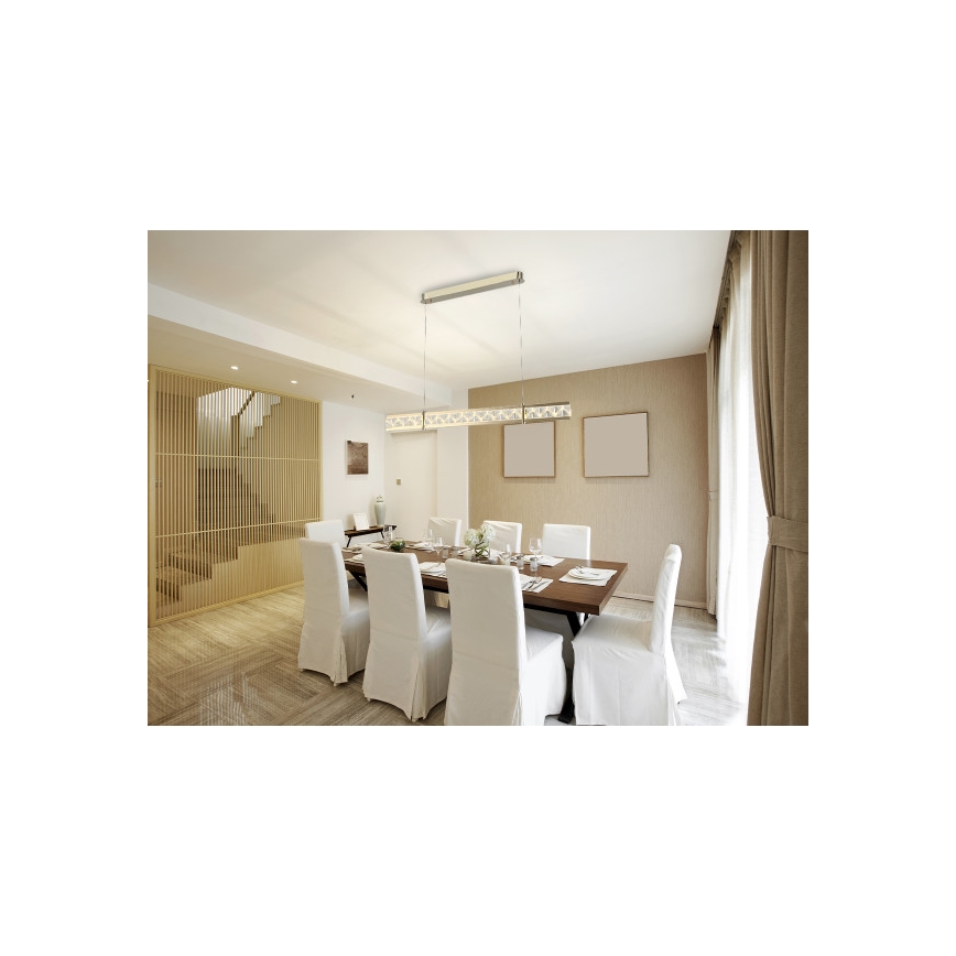 Dimbar LED-kristallkrona på vajer ENRIQUE LED/20W//230V 3000-6000K + fjärrkontroll