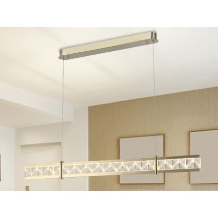 Dimbar LED-kristallkrona på vajer ENRIQUE LED/20W//230V 3000-6000K + fjärrkontroll
