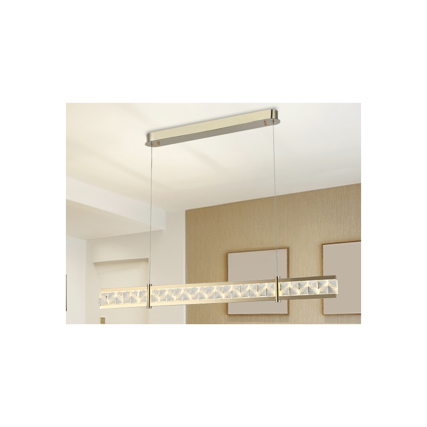 Dimbar LED-kristallkrona på vajer ENRIQUE LED/20W//230V 3000-6000K + fjärrkontroll