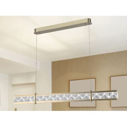 Dimbar LED-kristallkrona på vajer ENRIQUE LED/20W//230V 3000-6000K + fjärrkontroll