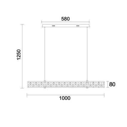 Dimbar LED-kristallkrona på vajer ENRIQUE LED/20W//230V 3000-6000K + fjärrkontroll