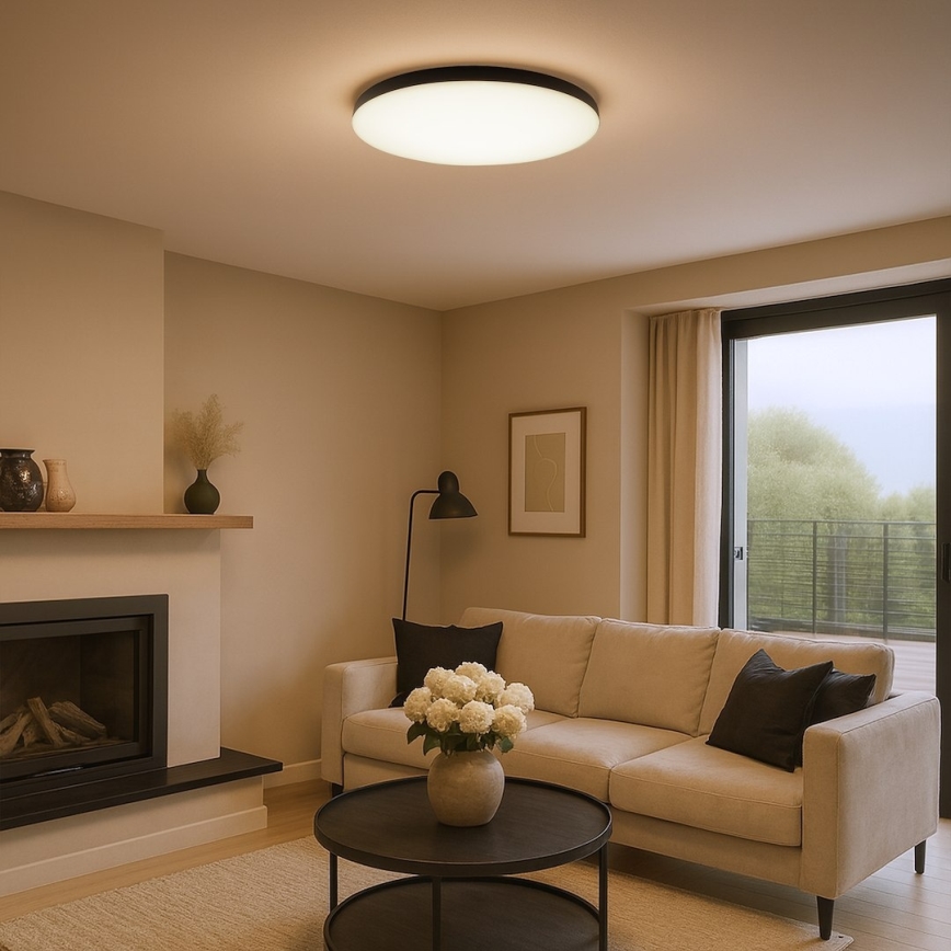 Dimbbar LED-taklampa SIENA LED/80W/230V 3000-6000K Ø 75 cm svart + fjärrkontroll