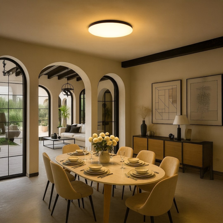 Dimbbar LED-taklampa SIENA LED/80W/230V 3000-6000K Ø 75 cm svart + fjärrkontroll