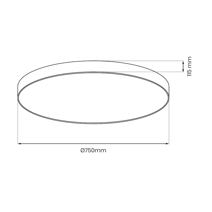 Dimbbar LED-taklampa SIENA LED/80W/230V 3000-6000K Ø 75 cm svart + fjärrkontroll