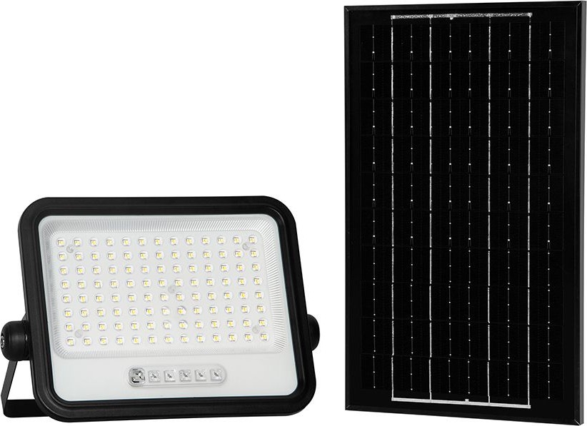 Dimmbar solcells-LED-strålkastare LED/200W/3,2V 2000-8000K IP65 10000 mAh svart + fjärrkontroll