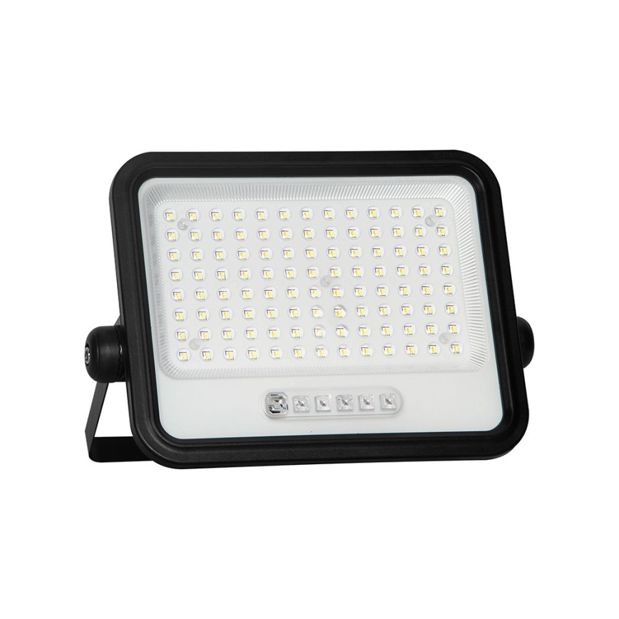 Dimmbar solcells-LED-strålkastare LED/200W/3,2V 2000-8000K IP65 10000 mAh svart + fjärrkontroll