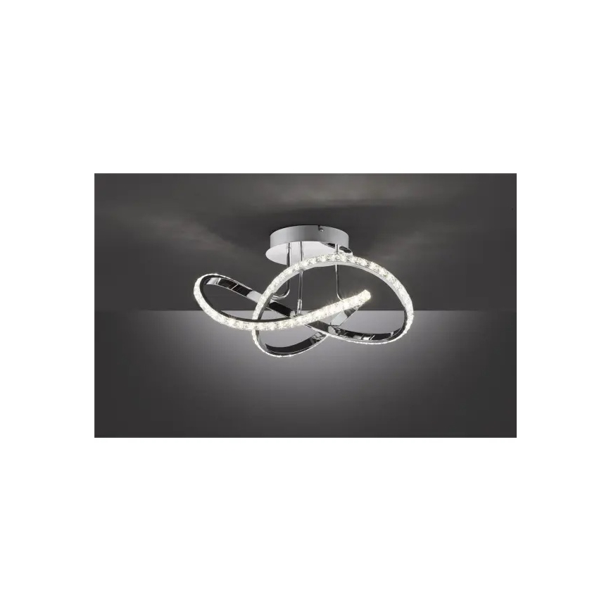 Dimmbar ytmonterad LED-taklampa ABRO LED/26W/230V, blank krom