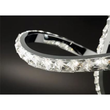 Dimmbar ytmonterad LED-taklampa ABRO LED/26W/230V, blank krom