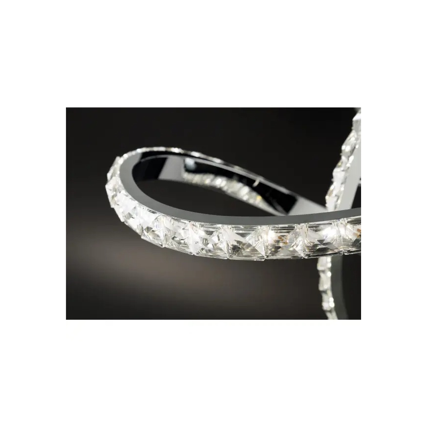 Dimmbar ytmonterad LED-taklampa ABRO LED/26W/230V, blank krom