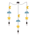 Dječji luster na konopcima TRIO 3xE27/20W/230V gul/blå