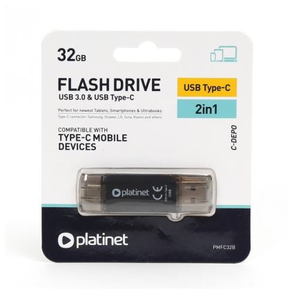 Dual USB-minne 3.0 + USB-C 32GB