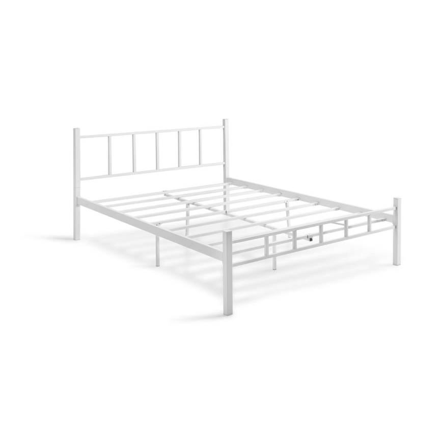 Dubbelsäng i metall ORMEL 160x200 cm, vit, maxbelastning 200 kg
