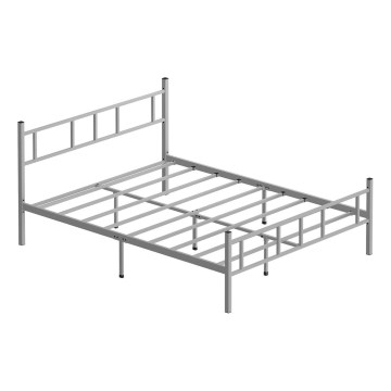 Dubbelsäng i metall PIRON 140x200 cm, vit — maxbelastning 200 kg