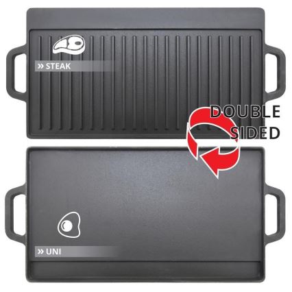 Dubbelsidig grillplatta 50x23 cm