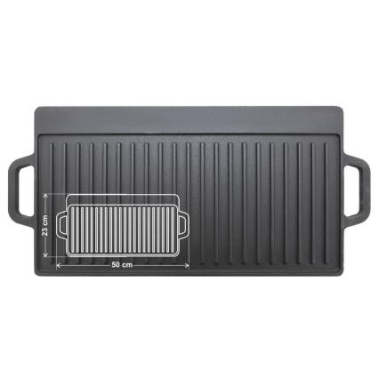 Dubbelsidig grillplatta 50x23 cm