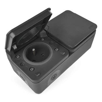 Dubbelt vägguttag för humid environment IP55