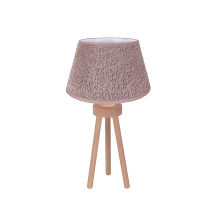 Duolla - Bordslampa BOUCLE 1xE27/15W/230V diameter 28 cm brun/trä