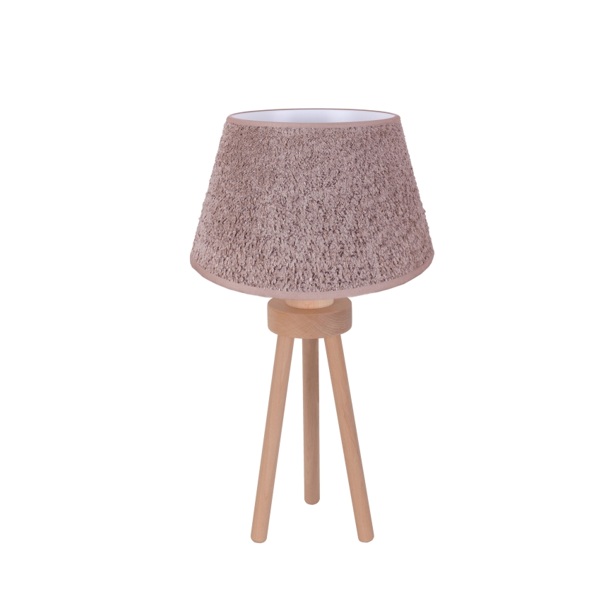 Duolla - Bordslampa BOUCLE 1xE27/15W/230V diameter 28 cm brun/trä