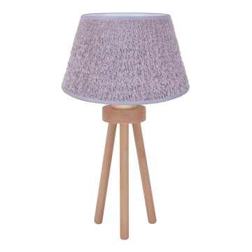 Duolla - Bordslampa BOUCLE 1xE27/15W/230V diameter 28 cm grå/trä