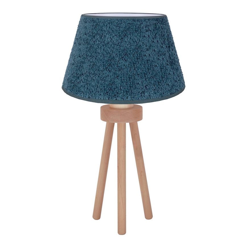 Duolla - Bordslampa BOUCLE 1xE27/15W/230V diameter 28 cm turkos/trä