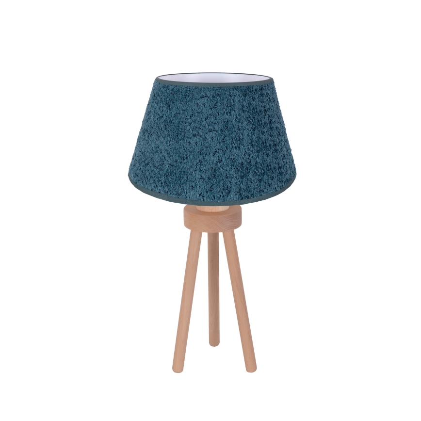 Duolla - Bordslampa BOUCLE 1xE27/15W/230V diameter 28 cm turkos/trä