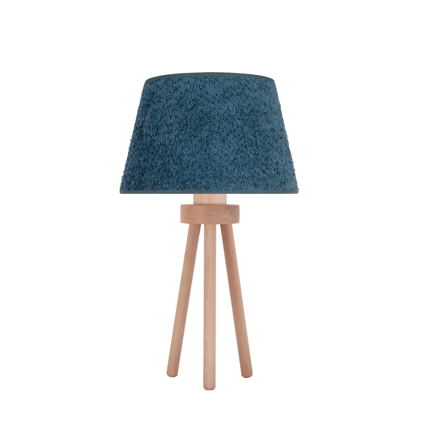 Duolla - Bordslampa BOUCLE 1xE27/15W/230V diameter 28 cm turkos/trä