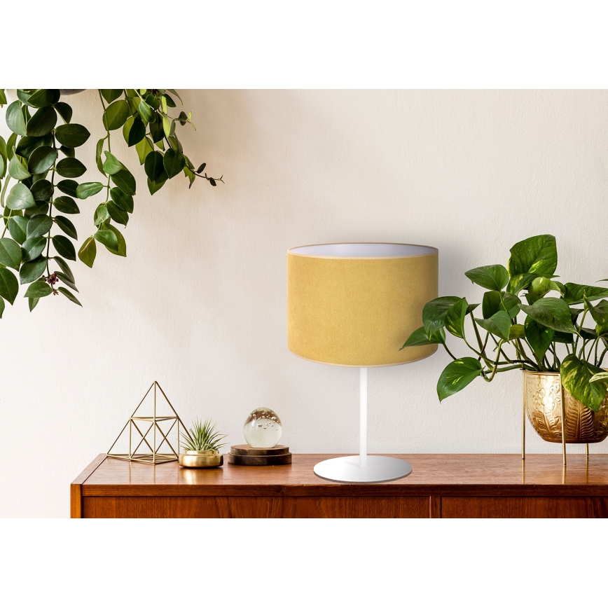 Duolla - Bordslampa BRISTOL 1xE14/15W/230V diameter 17,5 cm gul/vit