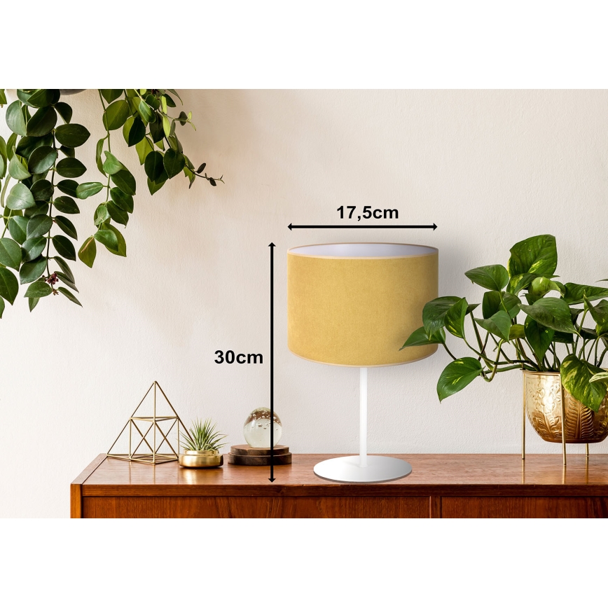 Duolla - Bordslampa BRISTOL 1xE14/15W/230V diameter 17,5 cm gul/vit