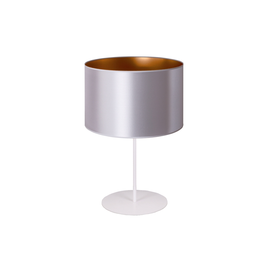 Duolla - Bordslampa CANNES 1xE14/15W/230V diameter 20 cm silver/koppar/vit