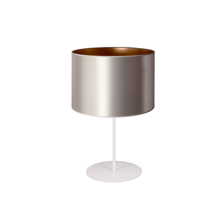 Duolla - Bordslampa CANNES 1xE14/15W/230V diameter 20 cm silver/koppar/vit
